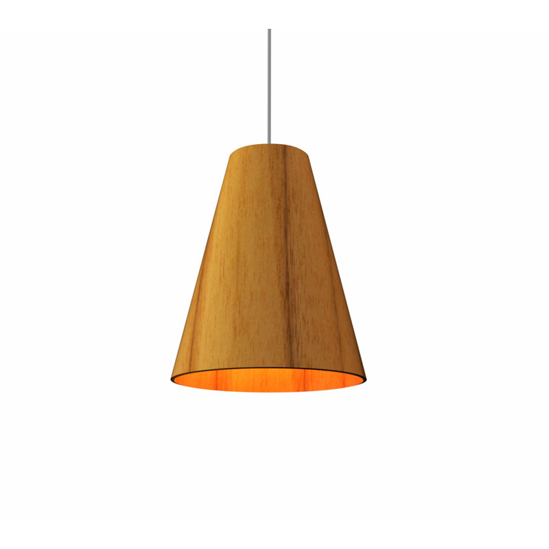 Luminaire suspendu simple à 1 lumière Conical, Teck