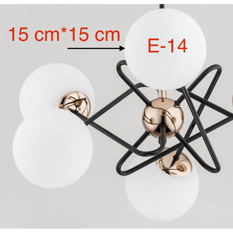 Savona 6 - Light Chandelier, Gold, White