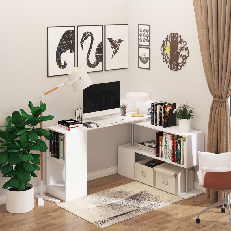 Bertram Modular L-Shaped Computer Desk, White
