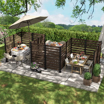 5ft H X 3ft W Outdoor Privacy Screen Fence Panel, No Dig Enclo Concord Cedar Wood, Seamless Joining from Any Side