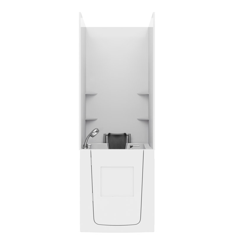 Ensemble de baignoire à remous et d'air à droite 32 po x 37 po Nova White avec chauffe-eau Nova, Droite