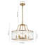 Lustre tambour en verre d'eau 6 lumières-165563376