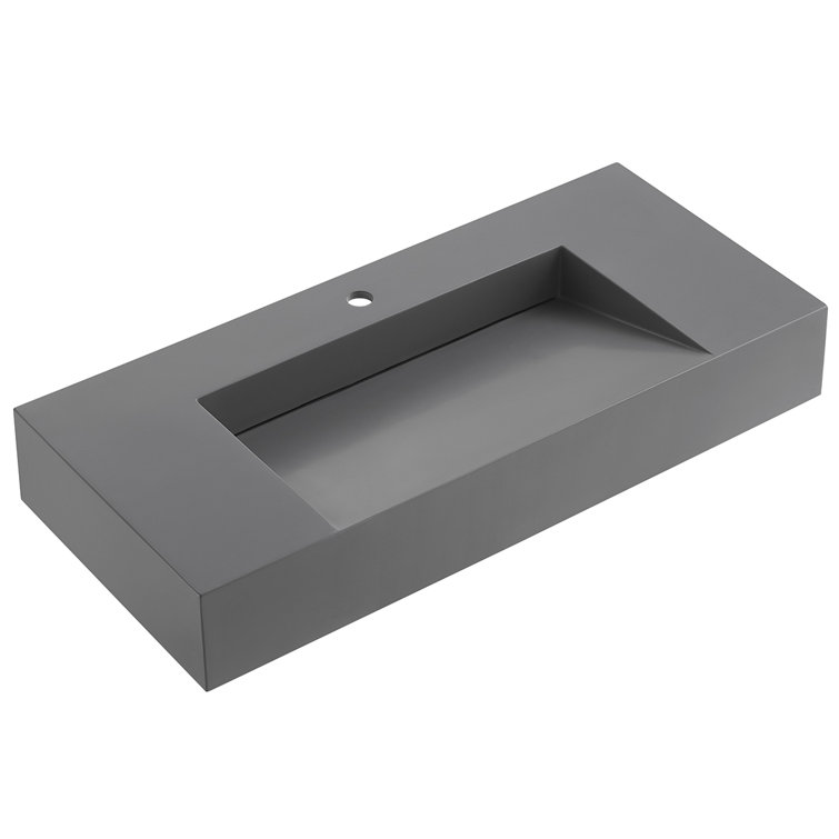 40 in. Wall-Mount or Countertop Bathroom with Wedge Bowl Solid Surface