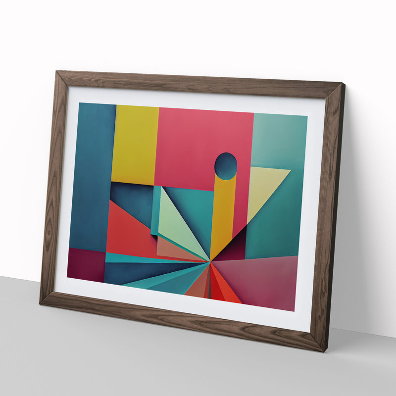 Abstract Block Colour Vol.5 - Framed Print, 25cm H x 34cm W x 2cm D, Walnut