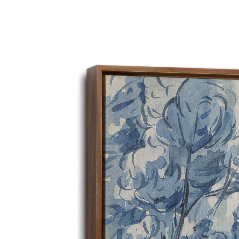 «Azure Wilderness I» par Melissa Wang, reproduction d'art sur toile, Brun, Impression dans un cadre flottant sans passe-parto