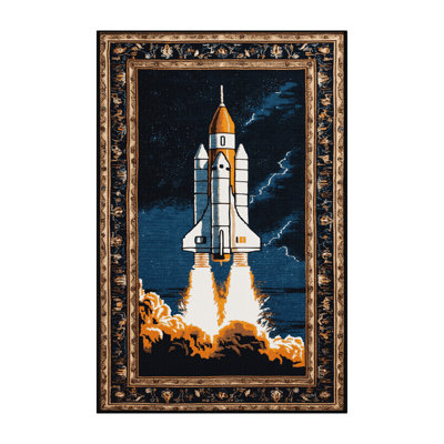 Machine Washable Transportation Grey Area Rug