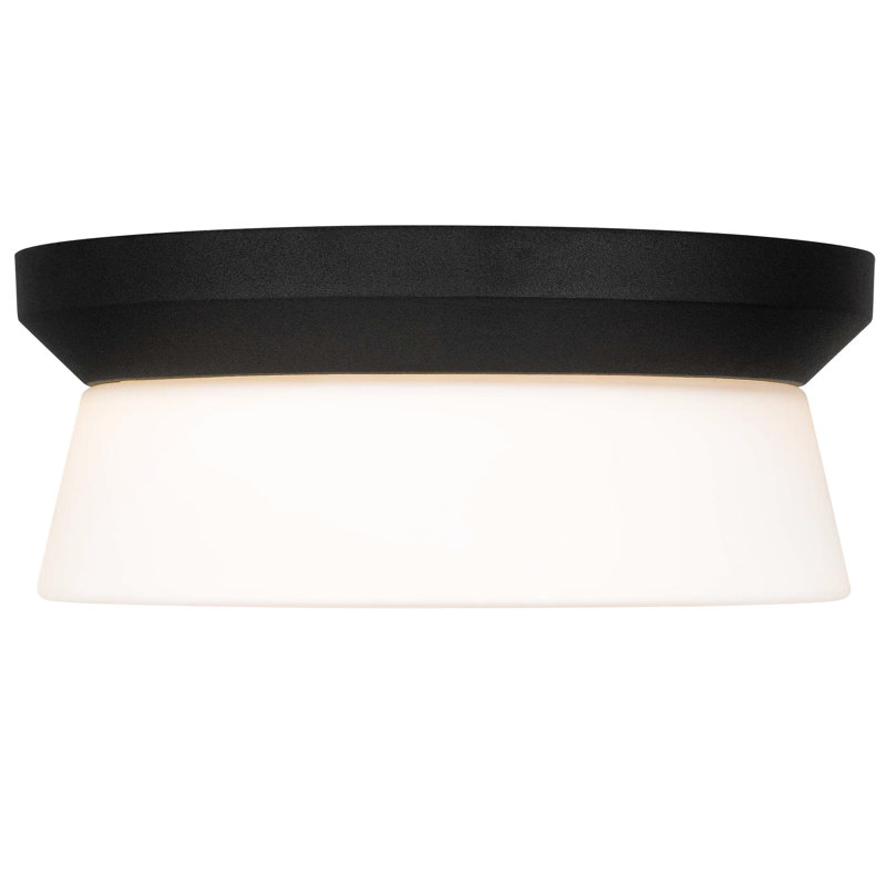 Plafonnier encastré à DEL noir intégré 11 pouces avec 1450 lumens 25W à DEL haute performance, 3 températures de couleur 3000K / 4000K 5000K, gradateurs compatibles à intensité variable, diffuseur en verre blanc gravé,