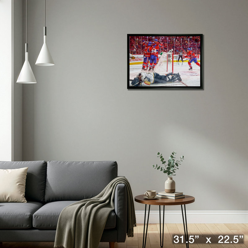 Toile de but victorieuse encadrée 20 x 29 Canadiens de Montréal