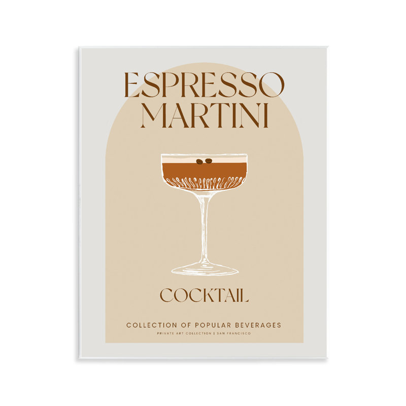 Élégante plaque murale Martini espresso rétro, design par Lil 'Rue