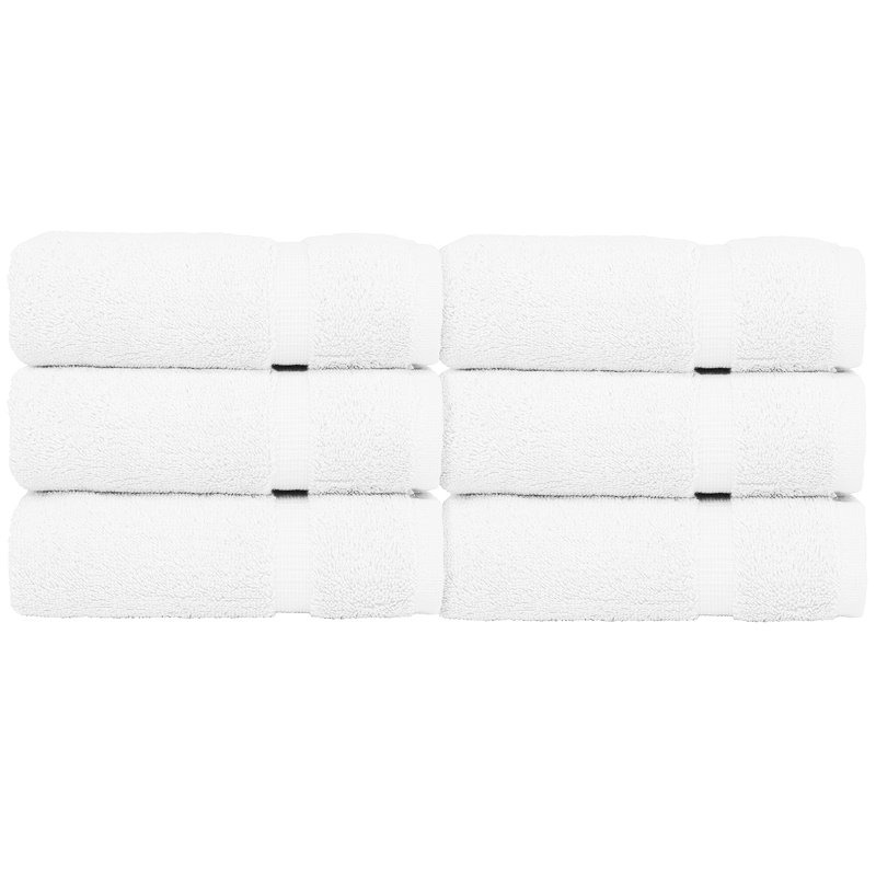 Débarbouillette 100% coton Dobby Border, Blanc