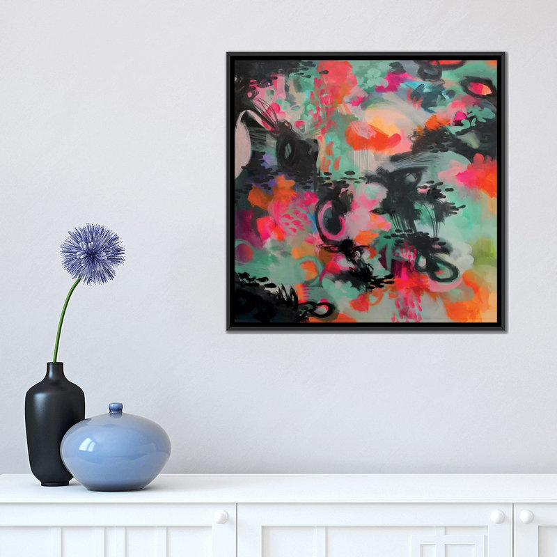 « inversed ink » par stéphanie corfee, impression sur toile, H 18 po x l 18 po x P 1,5 po, Toile avec cadre flottant noir