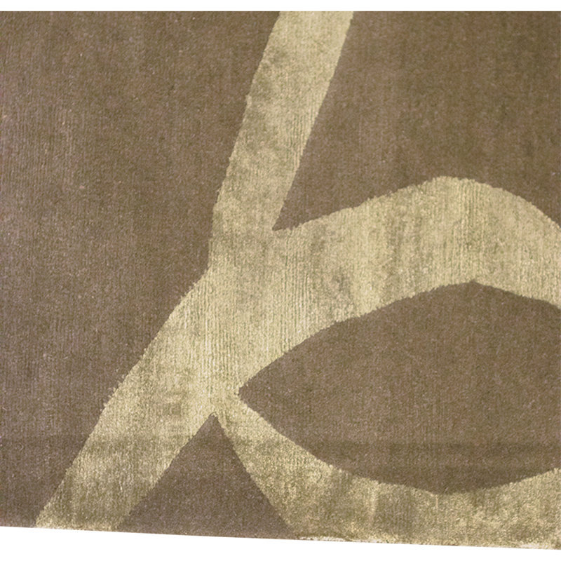 Hand Knotted Area Rug in Gold