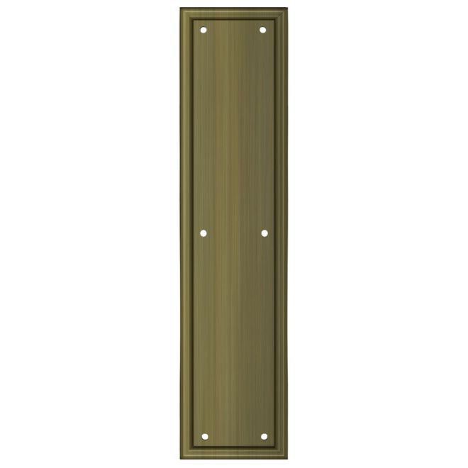 Deltana PP2280U5 Framed Push Plate, HD, 3 1/2" x 15" in Antique Brass, Antique Brass