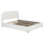 Lit de rangement hydraulique avec molleton doux pour grand lit - plateforme blanche-494089681