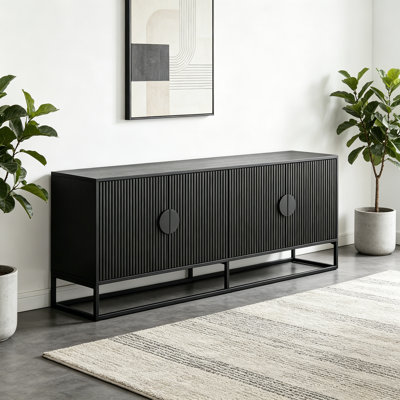 Meuble télé simple, rétro et classique noir
