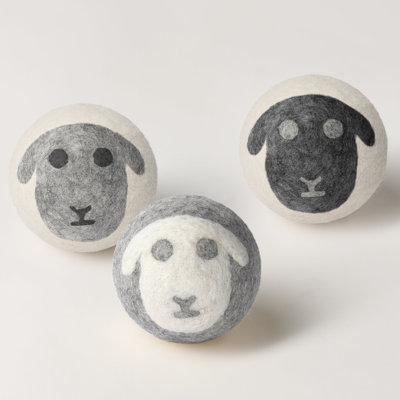 MODWOOL Organic Sheep Imprint Wool Dryer Balls (Set of 3)