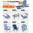 Foldable Adirondack Chair with Retractable Ottoman, Cup Holder All Weather Outdoor HDPE Adjustable Paio Chair for Lawn, Poolside, Fire pit, Navy-2096240724