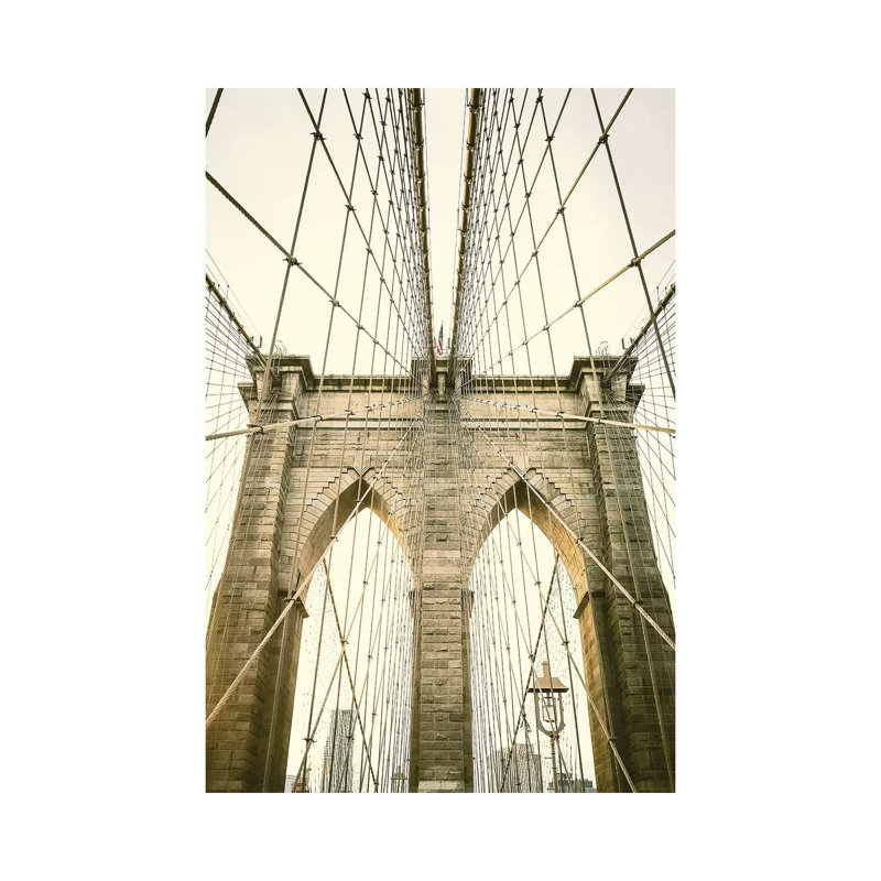 Brooklyn Bridge I by Ann Hudec - Wrapped Canvas Print, 20.32 cm H x 30.48 cm W