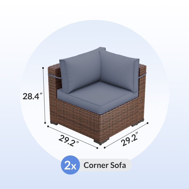 Babak 58.4'' Wicker Outdoor Loveseat With 4"D Cushions, Gray