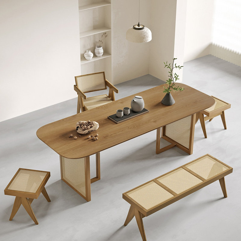 Table de salle à manger Burlywood, Burlywood, H 29,53 po x L 86,61 po x l 39,37 po