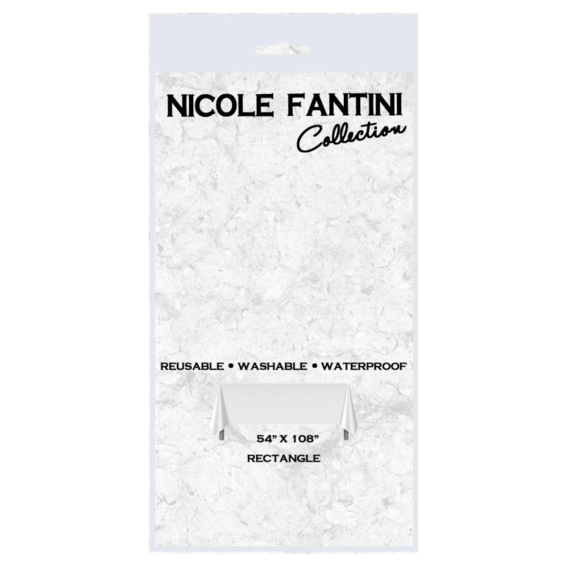 Disposable Plastic Premium Tablecloth Heavyweight Rectangle 54" x 108", Gold Lace, 1