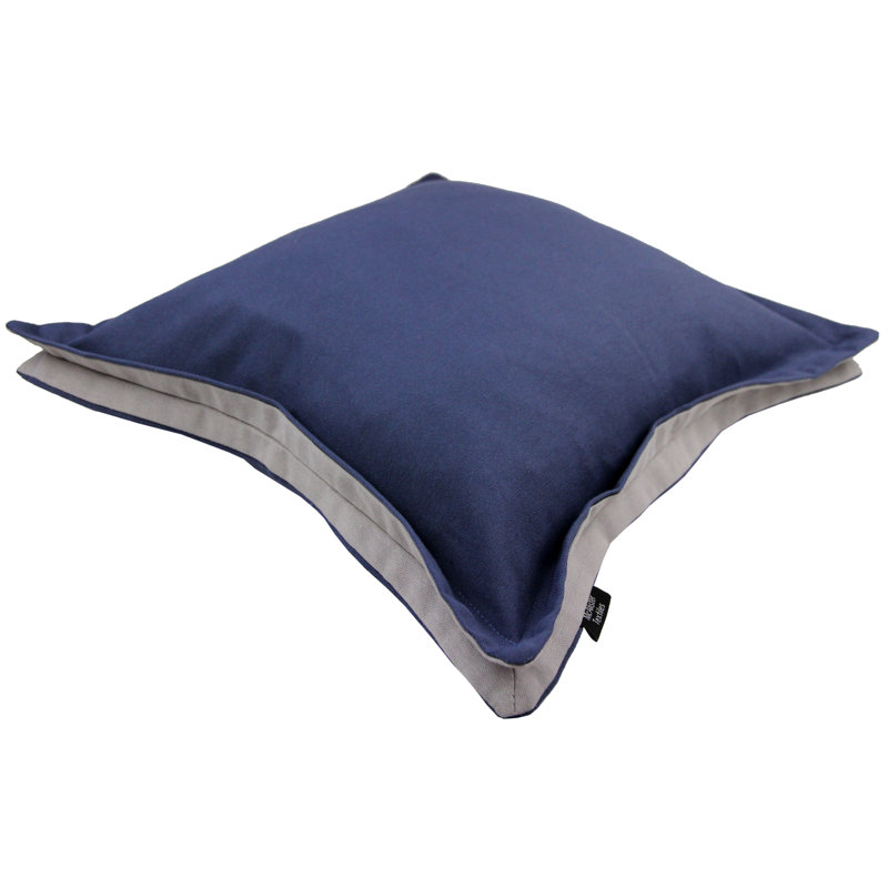 Square Throw Pillow Cover, Denim Blue/Grey, 60 x 60cm