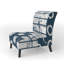 Fauteuil de chambre rembourré en velours Indigo Striples and Tile