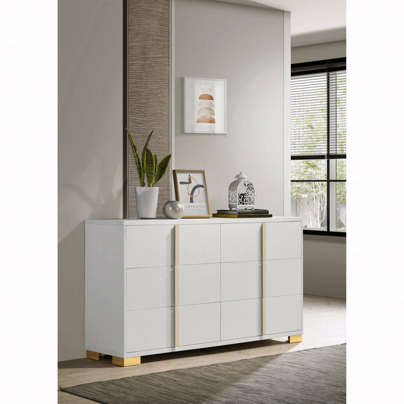 Commode 6 tiroirs, Blanc