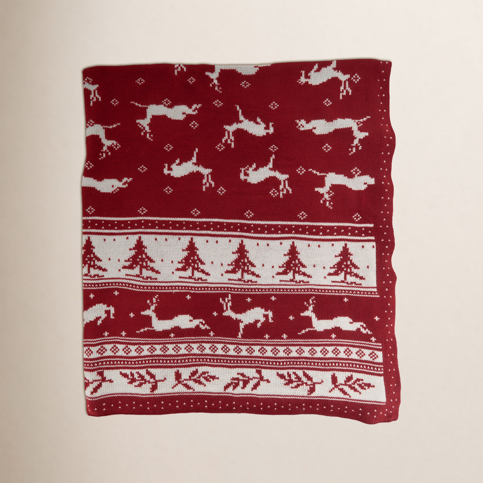 Max Knit Throw Blanket, Prancing Reindeer