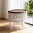 Retro Brown Solid Wood Iron Round Coffee Table-1470670902