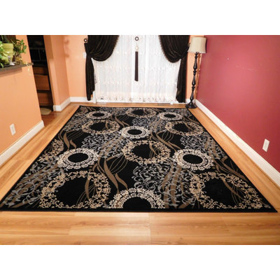 Tapis intérieur / extérieur noir Kinzel