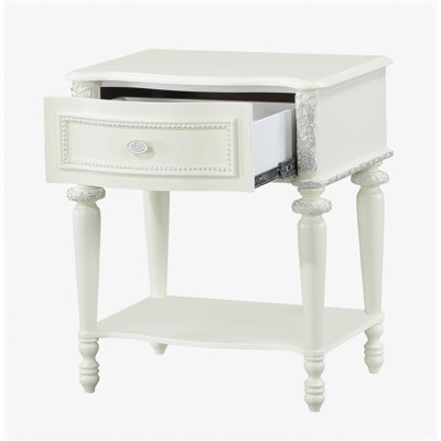 Ivory 1-Drawer Nightstand