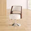Fauteuil demi-tonneau pivotant en cuir Salon Vegan-356760944