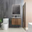 Ensemble de meuble-lavabo mural 24 po, meuble de rangement flottant avec porte-serviettes noir-1933000654