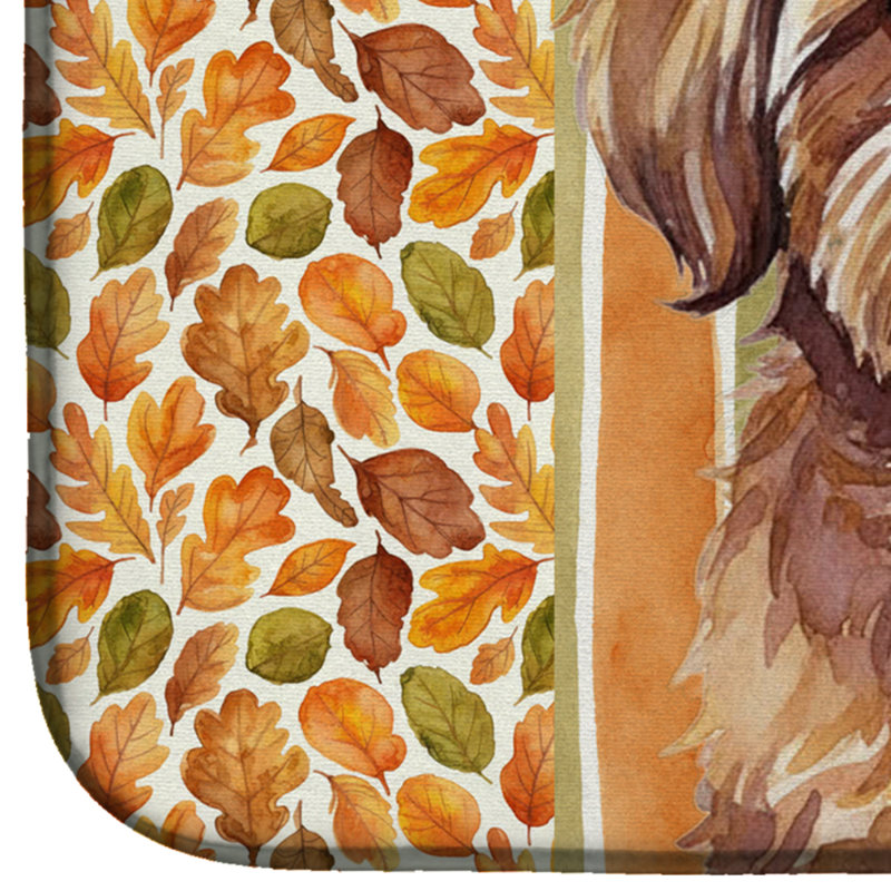 Liver Shih Tzu Heirloom Fall Dish Drying Mat