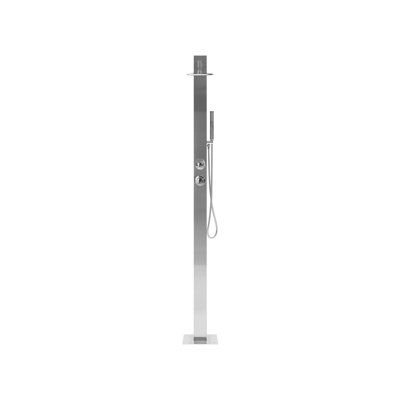 Brayton Temperature Controlled Stainless Steel Free Standing Outdoor Shower with Detachable Shower Head and Footwash Spout