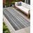 8' Runner Gray Striped Washable Non Skid Indoor Outdoor Runner Rug