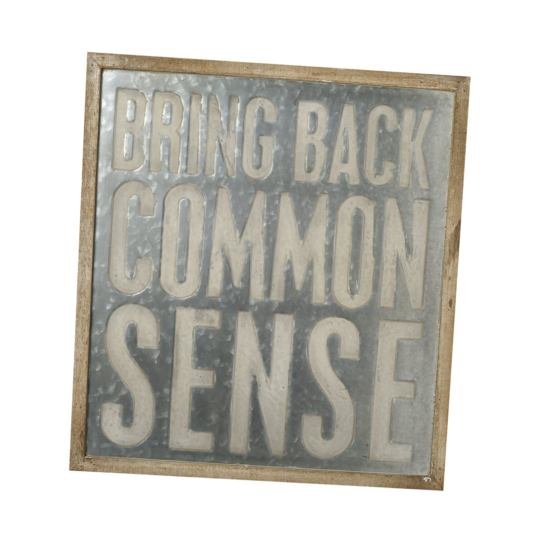 Bring Back Common Sense Wall Plaque