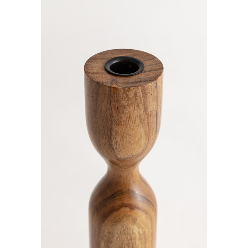 Grand porte-bougie en bois, H 12 po x l 2,5 po x P 2,5 po