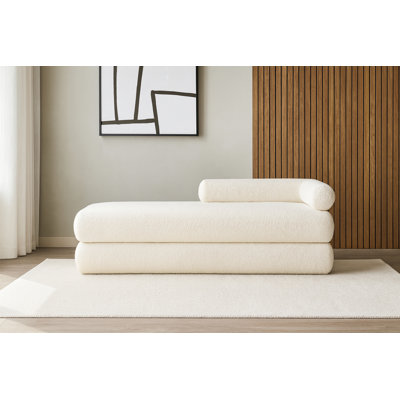 Banc rembourré en tissu Eilynn Teddy