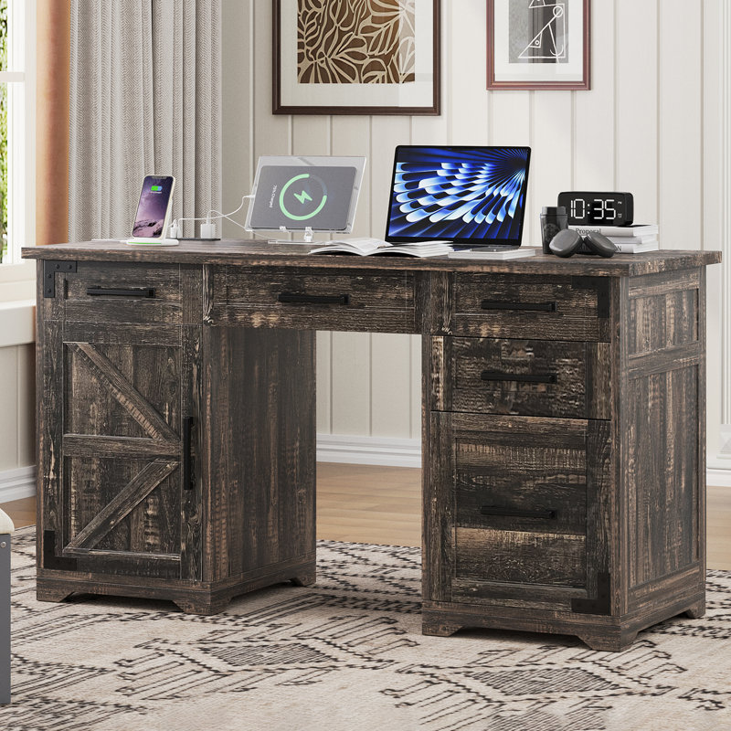 Bureau de direction 55 po Farmhouse, Grey