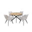Tona Oak Round Metal Base Dining Table