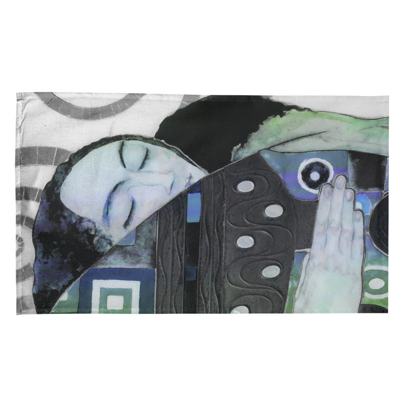Serviette de thé Magaw, Sergé de coton, Bleu / Vert