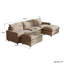5-Piece Upholstered Modular Linen Fabric Sectional With Ottoman-282408196-282499331
