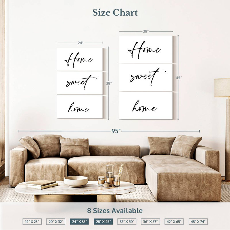 Kema Simple Home Sweet Home Wall Sign, 38" H x 24" W