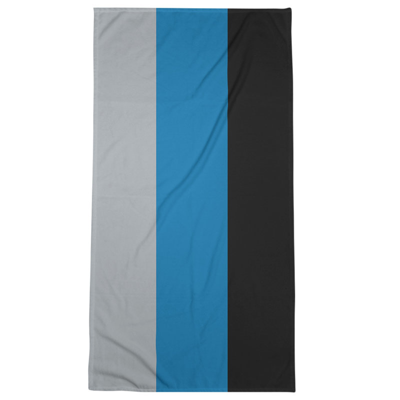 Bath Towel, Blue/Off White