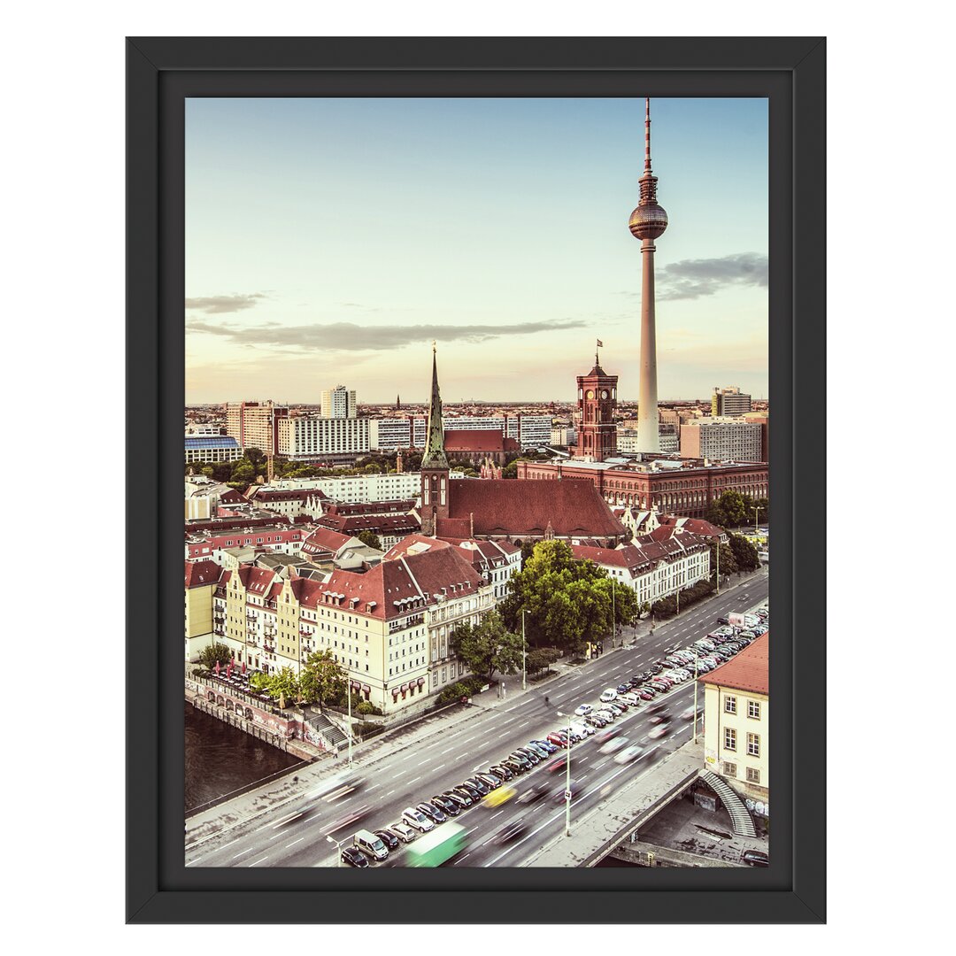 Gerahmtes Wandbild Skyline von Berlin