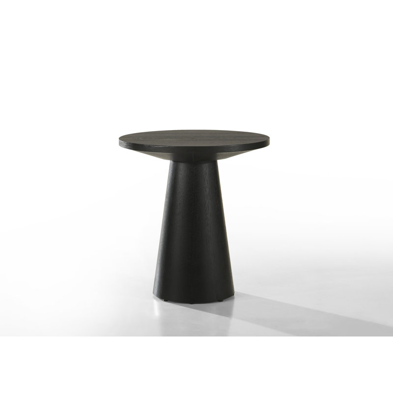 Console ronde noire l 20 po avec base piédestal Jasper