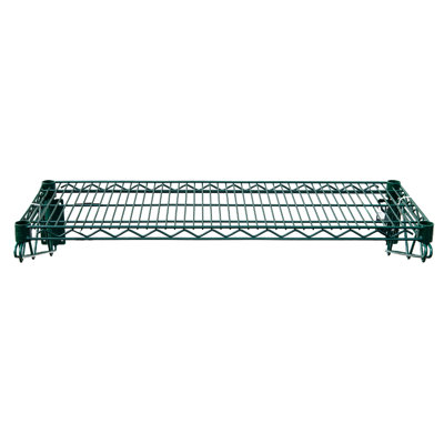 Étagère de rangement murale en fil d'acier avec revêtement en époxy vert par Express KitchQuip H 24 po x l 14 po Certifide NSF
