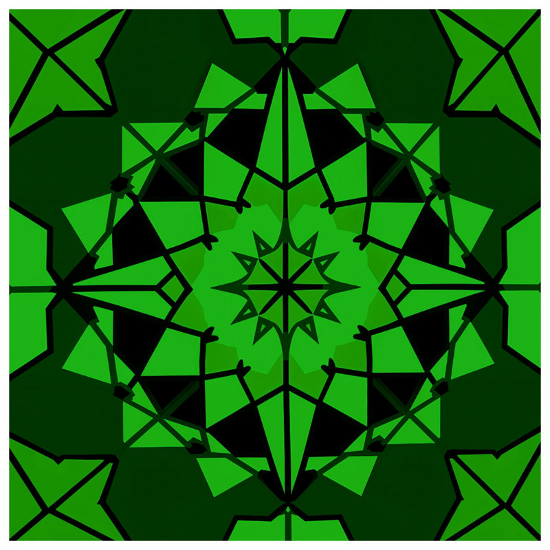 Couvertures vertes de kaléidoscope géométrique, L 60 po x H 80 po